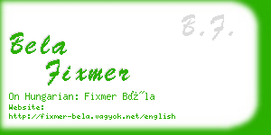 bela fixmer business card